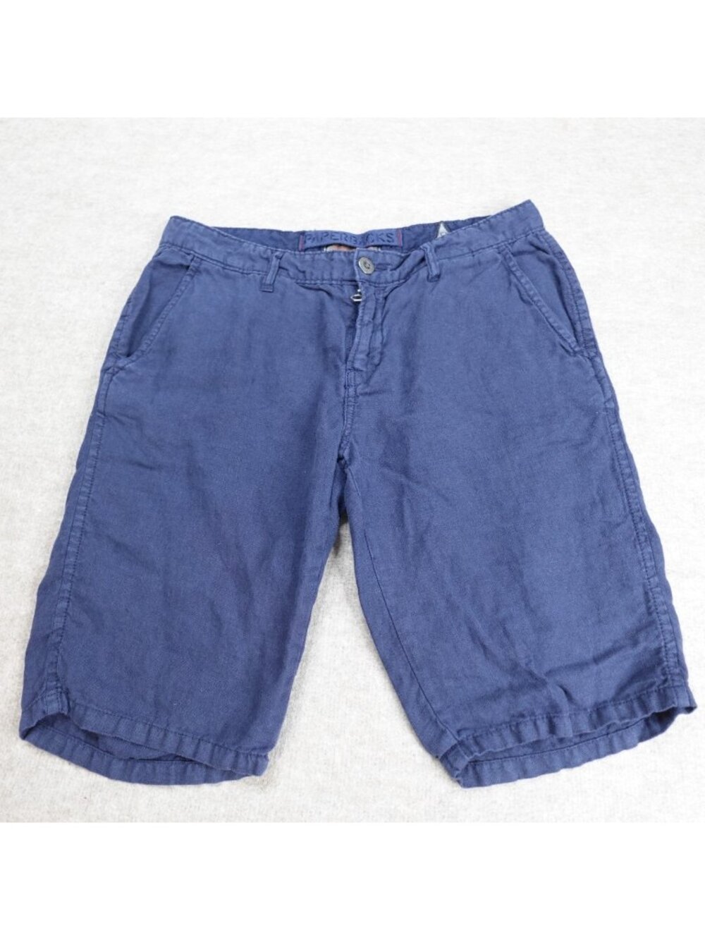 Paperbacks Mens Shorts 32 Blue 100% Linen 11" In